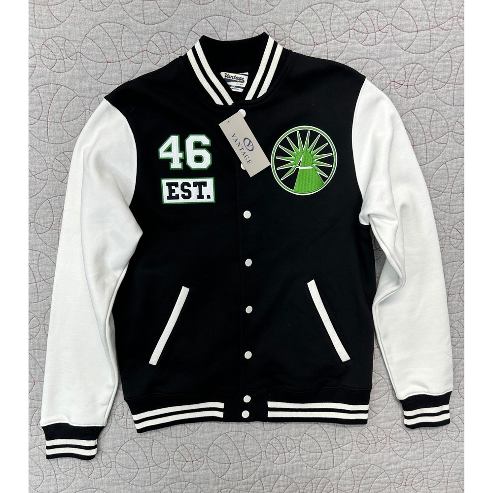 Vantage Varsity Jacket Black White Fidelity Employee Appreciation / Men's Medium
